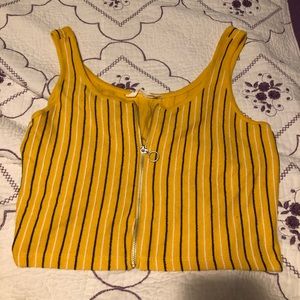 Crop Top Tank Top with Zipper